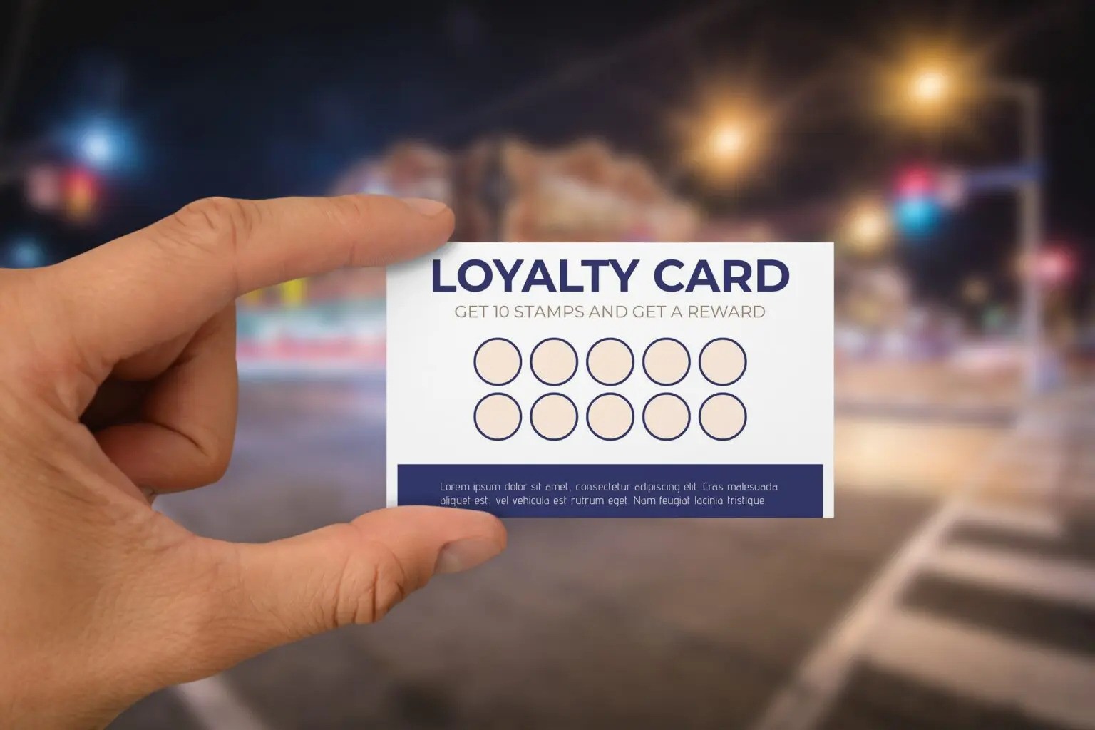 Loyalty card in hand