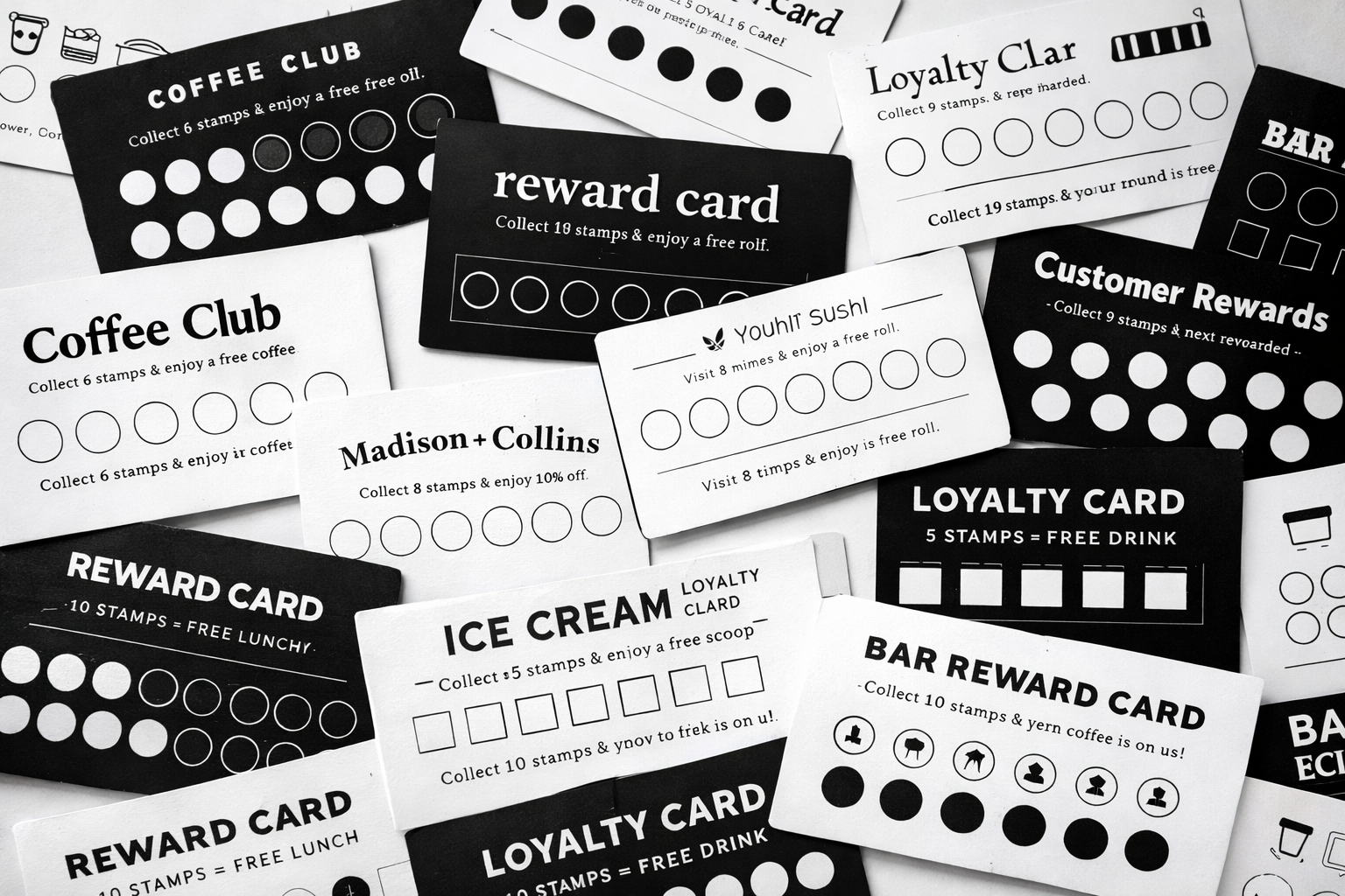 Stack of loyalty cards